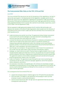 Microsoft Word - The Environmental Pillar Policy on the TTIP, CETA and TISA