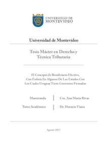 UNIV RSIDAD D  MONT VID O Universidad de Montevideo Tesis Máster en Derecho y