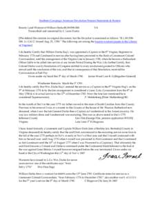 Southern Campaign American Revolution Pension Statements & Rosters Bounty Land Warrant of William Darke BLWt598-500 Transcribed and annotated by C. Leon Harris VA
