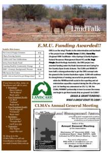 Vol[removed]November[removed]LandTalk Newsletter of the Centralian Land Management Association Inc.  E.M.U. Funding Awarded!!