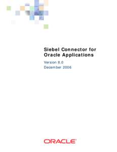 Siebel Connector for Oracle Applications