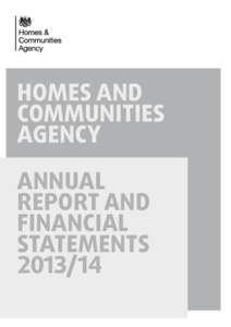 HOMES AND COMMUNITIES AGENCY ANNUAL REPORT AND FINANCIAL
