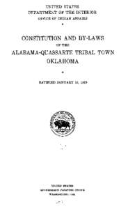 Constitution and Bylaws of the Alabama-Quessare Tribal Town