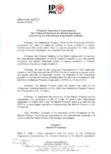 Office Order No lt Series of[removed]Philippine Regulations Implementing