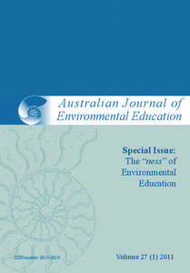 Volume[removed]tralian Journal of Environmental Education