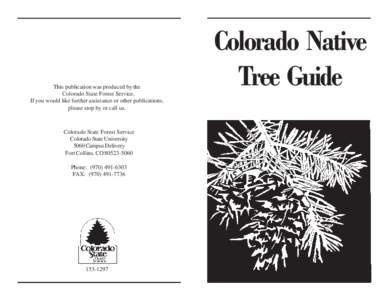 This publication was produced by the Colorado State Forest Service. If you would like further assistance or other publications, please stop by or call us.  Colorado State Forest Service