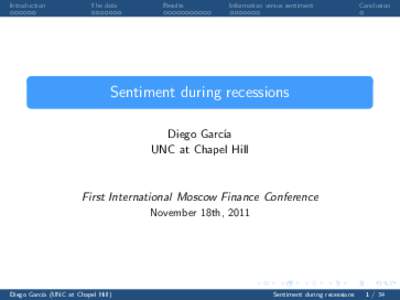 Dow Jones Industrial Average / Stock market / University of North Carolina at Chapel Hill / Business cycle / Depression / North Carolina / Macroeconomics / Recession / Economics