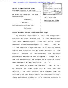 Case 1:14-cv[removed]VM Document 21 Filed[removed]Page 1 of 17  .usnc sn~Y · DOCT:\IE~T UNITED STATES DISTRICT COURT SOUTHERN DISTRICT OF NEW YORK