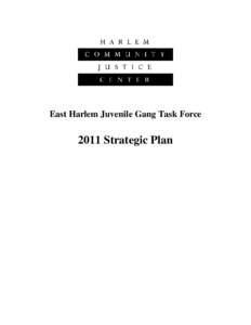 East Harlem Juvenile Gang Task Force[removed]Strategic Plan Acknowledgements The East Harlem Juvenile Gang Task Force was convened by the Harlem Community Justice