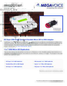 microSD Card Duplication Methods Sandisk microSD to USB Adapter EZ Dupe 1 to 2