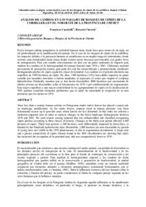 I Reunión sobre ecología, conservación y uso de los bosques de ciprés de la cordillera, Esquel, Chubut, Argentina, 28-30 de abril deLibro de Actas, 61-66 ANÁLISIS DE CAMBIOS EN LOS PAISAJES DE BOSQUES DE CIPR