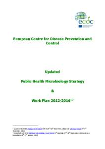 European Centre for Disease Prevention and Control Updated Public Health Microbiology Strategy &