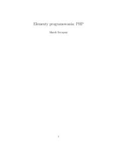 Elementy programowania: PHP Marek Szczęsny