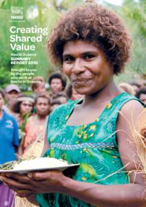 Creating Shared Value Nestlé Oceania  SUMMARY