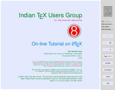 Indian TEX Users Group URL : http://www.river-valley.com/tug  The \colortbl . . .