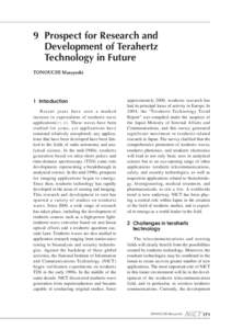 Optics / Terahertz radiation / National Institute of Information and Communications Technology / Photonics / Hertz / Laser / Terahertz metamaterials / Photomixing / Electromagnetic radiation / Radiation / Electromagnetic spectrum