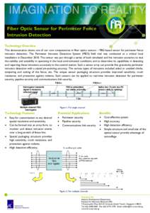 Fiber Optic Sensor for Perimeter Fence Intrusion Detection Technology Overview This demonstration shows one of our core competencies in fiber optics sensors – FBG-based sensor for perimeter fence intrusion detection. T