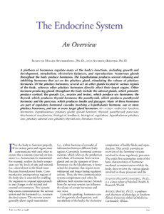 The Endocrine System An Overview Susanne Hiller-Sturmhöfel, Ph.D., and Andrzej Bartke, Ph.D.