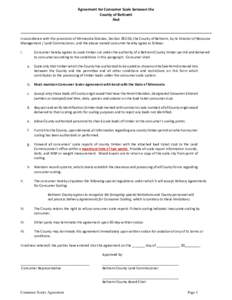 Agreement for Consumer Scale between the County of Beltrami And In accordance with the provisions of Minnesota Statutes, Section, the County of Beltrami, by its Director of Resource Management / Land Commissioner,