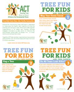 Tree Fun for Kids (and their Parents) Map Your Home Forest Trees Help Create Clean, Safe, Healthy Communities