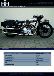 1929 Brough Superior SS100  Lot Entry: 66 Specification