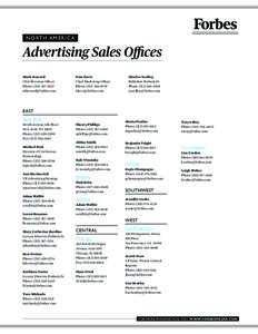 N O RT H A M E R I C A  Advertising Sales Offices Mark Howard Chief Revenue Officer Phone: ([removed]