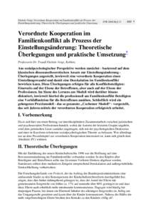 Füchsle-Voigt: Verordnete Kooperation im Familienkonflikt als Prozess der Einstellungsänderung: Theoretische Überlegungen und praktische Umsetzung