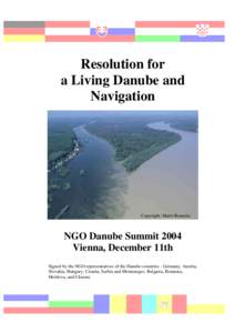 on für eine lebendige Donau  Resolution for a Living Danube and Navigation