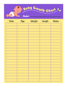 Baby Scrapbook Printables growth chart