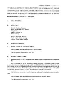 AGENDA ITEM NO.  C-l AT A REGULAR MEETING OF THE BOARD OF DIRECTORS OF THE JAMES CITY SERVICE AUTHORITY, JAMES CITY COUNTY, VIRGINIA, HELD ON THE 23RD DAY OF NOVEMBER