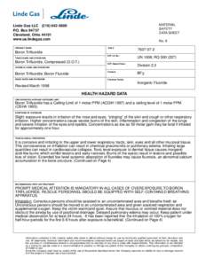 MATERIAL SAFETY DATA SHEET Linde Gas