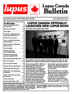 Lupus Canada  Bulletin Registered Charity Number[removed]RR0001 (ISSN[removed])