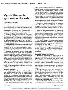 Click here for Full Issue of EIR Volume 13, Number 19, May 9, 1986  outlets, identified Hashemi as ithe financial conduit for pro­