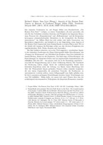 Plekos 11,2009,95–96 – http://www.plekos.uni-muenchen.de/2009/r-alston.pdf  95 Richard Alston, Sam Lieu (Hrsgg.): Aspects of the Roman East. Papers in Honour of Professor Fergus Millar FBA. Turnhout: