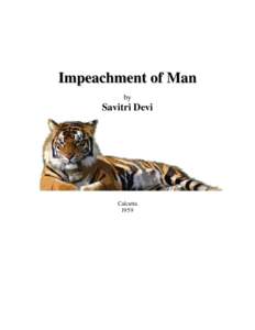 Impeachment of Man by Savitri Devi  Calcutta