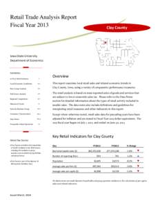 Retail Trade Analysis Report Fiscal Year 2013 Clay County  Iowa State University