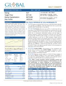 Equity Research  DAILY COMMENT ENGHOUSE SYSTEMS LTD.  ESL-T, $37.25