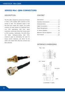 ANOISON Mini-QMA  SERIES Mini -QMA CONNECTORS DESCRIPTION  CONTENT