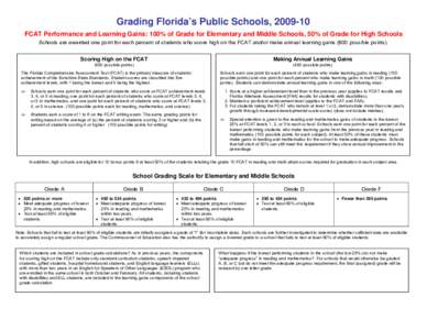 Grading Florida’s Public Schools, [removed]