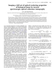 Medicine / Laser medicine / Medical equipment / Optical coherence tomography / Optical imaging / Optics / Backscatter / Autocorrelation / Coherence / Covariance and correlation / Statistics / Physics