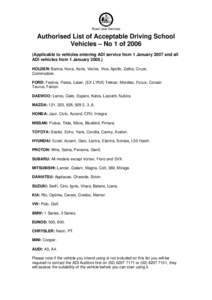 Microsoft Word - List of Authorised Driving School Vehicles November 2006.doc