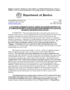 Law School Admission Test / Law School Admission Council / Americans with Disabilities Act / ACT / Graduate Management Admission Test / Graduate Record Examinations / The Law Offices of Sam Bernstein / Richard H. Bernstein / Education / Evaluation / Standardized tests