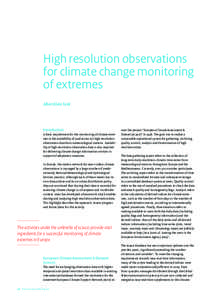 High resolution observations for climate change monitoring of extremes Albert Klein Tank  Introduction