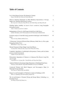 Table of Contents Low Carbon Energy Scenario Development in Vietnam 1  Nguyen Thai Hoa, Kei Gomi and Yuzuru Matsuoka