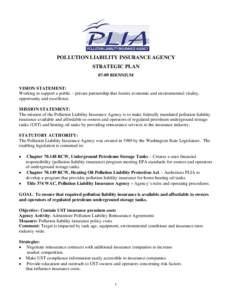 Pollution Liability Insurance Agency Strategic Plan[removed]