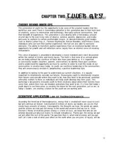 CHAPTER TWO THEORY BEHIND INNER GPS. INNER G.P.S.  This generation of youth has the opportunity to be some of the greatest leaders that this
