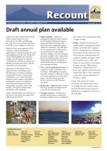 Recount TARANAKI REGIONAL COUNCIL NEWSLETTER April 2005 No. 50  Draft annual plan available