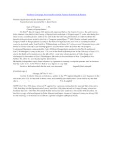 Southern Campaign American Revolution Pension Statements & Rosters Pension Application of John Almond W[removed]Transcribed and annotated by C. Leon Harris State of Virginia } SS. County of Spotsylvania }