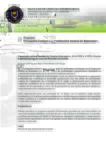 FACULTAD DE CIENCIAS VETERINARIAS UNIVERSIDAD NACIONAL DEL NORDESTE CORRIENTES - ARGENTINA Programa