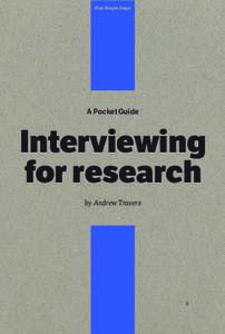 Five Simple Steps  A Pocket Guide Interviewing for research